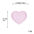 Pink heart embroidered iron-on patch with size dimensions 5.9cm x 5.1cm for DIY clothes - L / Light Pink