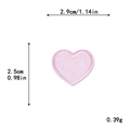 Light pink heart embroidery patch with detailed stitching, size 2.9x2.5cm for DIY decor - Mini / Light Pink