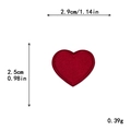 Red heart embroidered patch with precise edging, 2.9cm x 2.5cm size for DIY decor - Mini / Burgundy