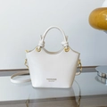 Elegante weiße Beuteltasche aus PU-Leder mit Tragegriff und verstellbarem Schultergurt - Cremeweiß (Ohne Anhänger)