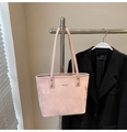 Pink marbled bucket bag with gold rivets and MIKAXXI text for professional commuting - No Pendant / Pink
