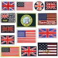 Embroidered flag patches including UK and USA designs for DIY clothing decoration - National Flag Badge Full Set Collection