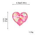 Pink heart embroidery patch with glitter scales design and 6.5cm measurement scale - Pink Gradient Scale (11536)