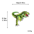 Écusson brodé Tyrannosaurus Rex vert, motif dinosaure DIY, taille 10 cm x 8,5 cm - Style T-Rex Vert Émeraude (GZ-4715)