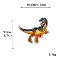 Écusson brodé dinosaure pour vêtements avec motif raptor coloré de 10,5cm x 9,5cm - Style de Dinosaure Courant Bleu Foncé (GZ-4726)