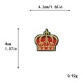 Golden crown embroidery patch for DIY clothing with 4.2cm width and red star detail - Red Yellow Star Crown Style (GZ2717)