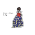Sonnenblumen-Mädchen Stickaufnäher mit Pailletten für Kleidung und Hüte - Blaues und gelbes Kleid Mädchen (GZ-2574)