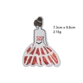 Sonnenblumen-Mädchen Pailletten-Stickerei-Aufnäher für Kleidung DIY-Deko 7.3x9.8cm - Rotes Kleid Mädchen (GZ-2569)