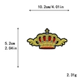 Golden crown embroidery patch for clothes with dimensions 10.2x5.2cm for DIY sewing - Large Gold Blue Crown Style (GZ2005)