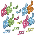 Colorful musical note embroidery patches set for DIY clothing decoration and repair - Musical Notes Assortment (GZ-EveryStyleOne)