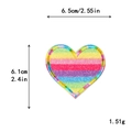 Patch ricamata a cuore arcobaleno glitterato con squame colorate e luccicanti - Strisce Colorate Brillantini (11539)