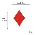 Rote Rauten-Poker-Stickerei für DIY-Kleidung Deko 9x6cm 1.6g Abmessungen - Roter Karo (GZ-2757)