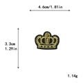 Patch ricamata a corona dorata con dimensioni 4,6cm x 3,3cm su base in tessuto nero - Stile Stemma Corona Filo d'Oro Base Nera (GZ1048)