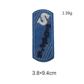 Blauer ovaler Sport-Stickaufnäher für Hüte und Jacken mit weißem Buchstaben S Logo - Blauer SPORTS Buchstaben Stil (GZ-3146)
