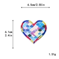 Toppa ricamata a cuore glitterato arcobaleno da 6,5 cm per decorazione di abbigliamento fai da te - Stile Scaglie di Sirena (11533)