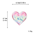 Toppa ricamata a cuore glitterato con bordo rosa, dimensioni 6,5 cm x 6,1 cm per fai-da-te - Brillantini Iridescenti Rosa (11537)