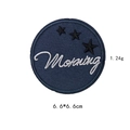 Navy blue embroidered Morning patch with three stars for DIY clothing and hats - Navy Blue