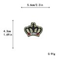 Toppa ricamata a corona dorata con scritta dilswei e stelle rosse, 5,6 cm larga - Stile Corona Lettera dilswei (GZ2716)