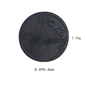Black circular Morning letter embroidery patch with three stars for DIY clothing - Black