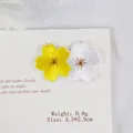 Exquisite 4.5x2.9cm floral cherry blossom embroidery patch in yellow and white colors - Yellow and White (GZ-4480)