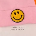 Simpatica toppa ricamata a forma di smiley giallo per decorazioni fai-da-te su vestiti - Faccia Felice Gialla Nera (GZ-4370)