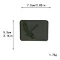 Embroidered eagle bird patch for T-shirt, dimensions 7.2x5.5cm on white background - Dark Green Flying Bird Style (GZ-3160)
