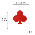Red club poker embroidered iron-on patch for jackets measuring 6.6cm by 6.8cm - Red Club (GZ-2758)