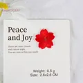 Red cherry blossom embroidered patch 2.6x2.6cm DIY iron-on applique for Hanfu decor - Red (GZ-4468)
