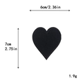 Black heart embroidered patch for jackets with detailed dimensions 6x7cm 1.9g - Black Heart (GZ-2752)