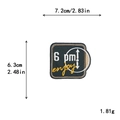 Patch brodé noir classique 6 pm enjoy pour décoration DIY vêtements 7,2x6,3cm - Style Lettre Enjoy Gris Foncé (GZ-3170)