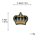 Patch ricamata a corona dorata con dettagli dimensionali per abbigliamento - Stile Corona Oro Dettaglio Cuore Blu (GZ2012)