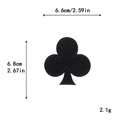 Black club embroidered patch with size measurements 6.6x6.8cm for garment DIY decoration - Black Club (GZ-2754)