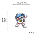 Embroidered dabbing astronaut iron-on patch for clothes decoration 4.5x5.2cm - Dabbing Astronaut Style (10905)