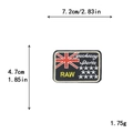 Rectangular UK flag RAW embroidered patch in navy blue for DIY clothing decoration - Yuehuang Sports Athletic Letter Style (GZ-2201)