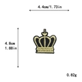 Toppa ricamata corona dorata variante con dimensioni di 4,4cm di larghezza e 4,8cm di altezza - Stile Corona Base Nera Giallo Oro (GZ1062)