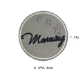Écusson brodé rond gris Morning avec texte noir et étoiles pour vêtements personnalisés - Gris