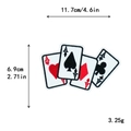 Ace of spades poker cards embroidered patches measuring 11.7 cm by 6.9 cm for DIY - Four Poker Aces Collection (GZ-2758A)