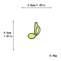 Yellow musical note embroidered patch with black border, dimensions 3.8x4.6cm - Bright Yellow Note Style (GZ-2710)