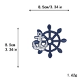 8.5cm nautical embroidery patch featuring navy blue rudder and white anchor design - Wheel and Anchor Style (GZ-4150)