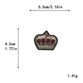 Toppa ricamata corona dorata con paillettes 5,5x4,5 cm per decorazione DIY - Stile Corona Paillettes Oro Rosso (GZ2714)