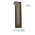 Brown rectangular embroidery zipper patch for DIY clothing decoration 3.7x12.2cm - Brown Zipper Style (GZ-3142)