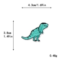 Écusson brodé dinosaure T-Rex vert 4,3x3,8 cm pour décoration de vêtements DIY - Style de Dinosaure de Dessin Animé Vert Cyan (GZ-4728)