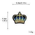 Toppa ricamata a corona dorata con dettagli blu e rossi, misura 5,4cm x 4,6cm per decoro DIY - Stile Corona Dettaglio Oro Blu Rosso (GZ2009)