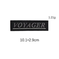 Black VOYAGER embroidered patch with grey lettering for jackets and hats 10.1x2.9cm - Black VOYAGER Letter Style (GZ-3139)