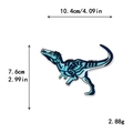 Blue dinosaur embroidered patch for clothing with 10.4cm x 7.6cm size dimensions - Light Blue Velociraptor Style (GZ-4725)