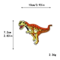Colorful Tyrannosaurus Rex dinosaur embroidery patch with dimensions 10x7.2cm for DIY clothing - Multicolored Patchwork Dinosaur Style (GZ-4727)