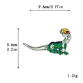 Embroidered Parasaurolophus dinosaur patch for clothes with dimensions 9.6cm by 5.6cm - Light Green Parasaurolophus Style (GZ-4719)