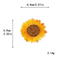 Parche de girasol bordado para ropa DIY con medidas y detalles de dimensiones - Estilo Girasol (10972)