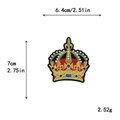 Toppa ricamata corona dorata con dettagli dimensioni per decorazioni fai-da-te - Stile Rettangolare Oro Rosso Bianco Nero (GZ2003)