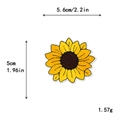 Parche bordado de girasol amarillo para ropa con costuras detalladas y guía de tallas - Estilo Girasol (10978)